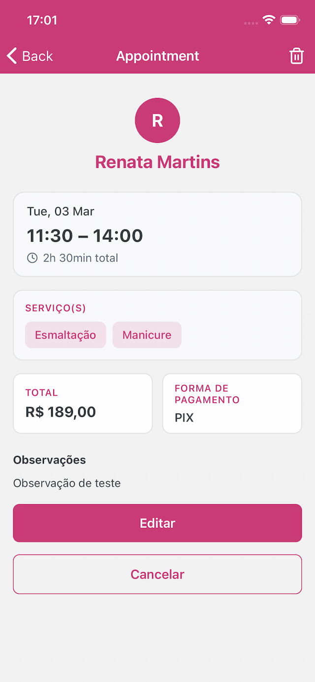 Captura de tela do app AppNail 6