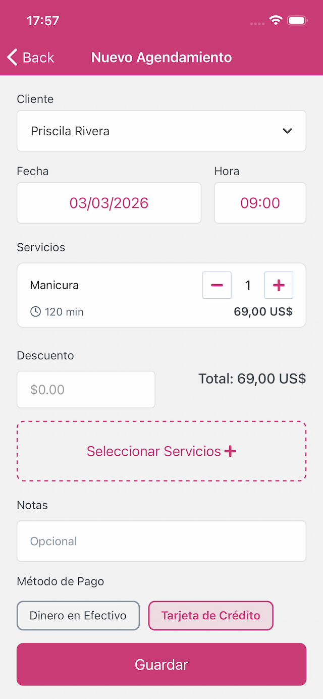 Captura de pantalla de la app AppNail 2
