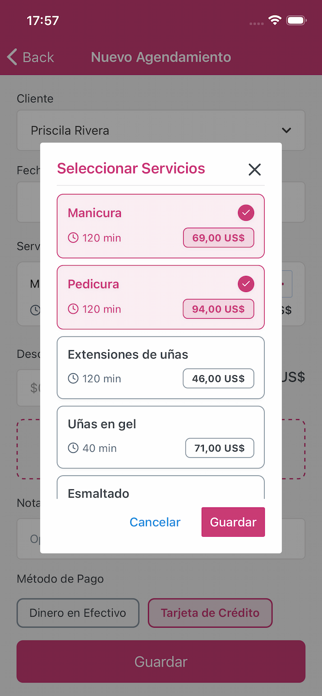 Captura de pantalla de la app AppNail 3