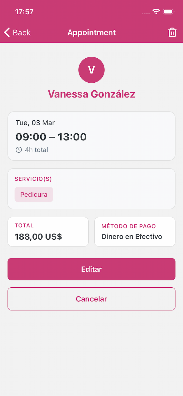 Captura de pantalla de la app AppNail 6